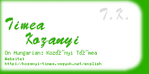 timea kozanyi business card